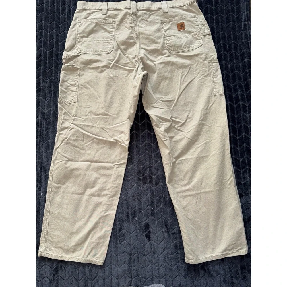 Carhartt‎ Mens Canvas Wide Leg Dungaree Pants Beige Size 42